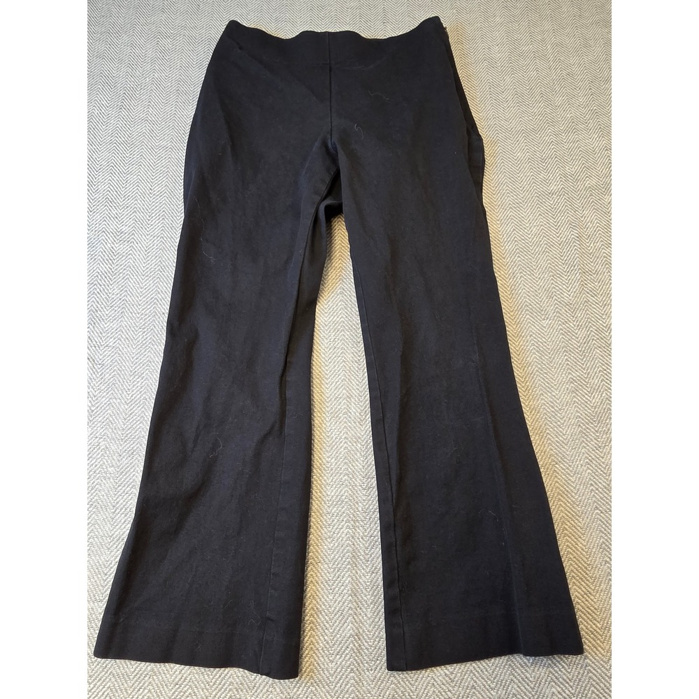 A New Day Trousers Pants Womens 6 Black Regular Fit Side Zip Straight Leg Preppy